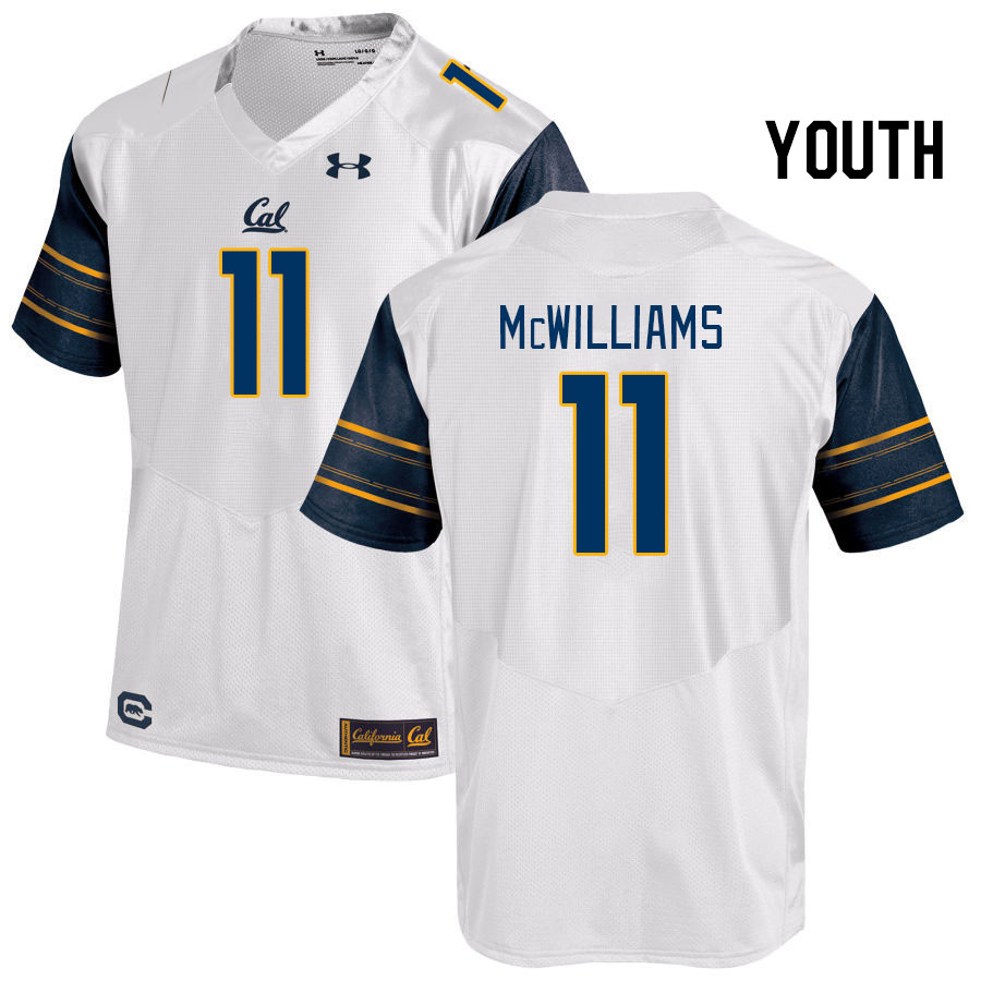 Youth #11 Tyson McWilliams California Golden Bears College Football Jerseys Stitched Sale-White - Click Image to Close